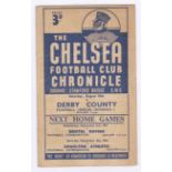 Chelsea v Derby County 1947 30th August League Division 1 vertical crease toned