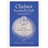 Chelsea v Reading 1951 3rd October Football Combination vertical crease