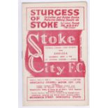 Stole City v Chelsea 1948 3rd April League Division 1 score & team change in pencil