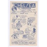Chelsea v Aston Villa 1946 23rd November League Division 1 horizontal & vertical creases