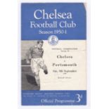 Chelsea v Portsmouth 1950 9th September Football Combination Section B horizontal & vertical creases