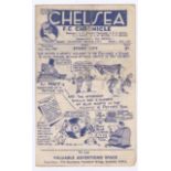 Chelsea v Stoke City 1946 12th October League Division 1 horizontal & vertical creases scores in