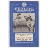 Chelsea v Newcastle United 1950 29th April League Division 1 vertical crease rusty staples