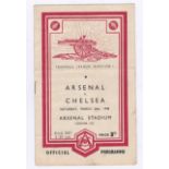 Arsenal v Chelsea 1948 20th March League Division 1 vertical crease