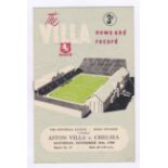 Aston Villa v Chelsea 1950 18th November The Football League First Division staple rusty