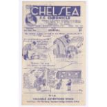 Chelsea v Arsenal 1946 26th October League Division 1 team change & score in pencil