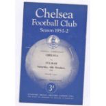 Chelsea v Fulham 1951 6th October Football Combination scores & team change in pen