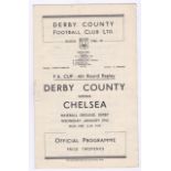 Derby County V Chelsea 1947 29th January FA Cup 4th round Replay horizontal crease rusty staple