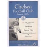 Chelsea v Exeter City 1951 31st January FA Cup Fourth Round Replay team change & score in pen