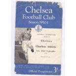 Chelsea v Charlton Athletic 1950 23rd September Football Combination Section B score & team change