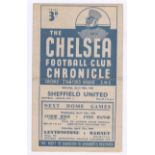 Chelsea v Sheffield United 1948 10th April League Division 1 vertical crease score & team changes in