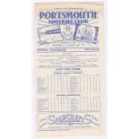 Portsmouth v Chelsea 1951 1st September Football League Division 1 vertical crease