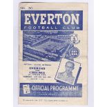 Everton v Chelsea 1949 22nd January League Division 1 vertical crease