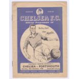 Chelsea v Portsmouth 1948 25th December League Division 1 vertical crease