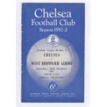 Chelsea v West Bromwich Albion 1951 13th October Football League Division 1 no staples ream change