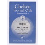 Chelsea v Portsmouth 1951 29th December Football league Division 1 team change in pen vertical