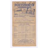Portsmouth v Chelsea 1946 26th October League Division 1 horizontal crease date in pen score &