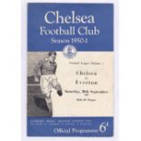 Chelsea v Everton 1950 30th September League Division 1 includes newspaper match report