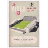 Chelsea v Leeds United 1952 3rd March F.A. Cup 5th Round (2nd Replay) at The Villa vertical crease