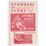 Stoke City V Chelsea 1951 3rd November Football League Division 1 horizontal crease