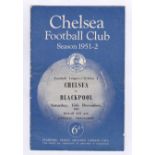 Chelsea v Blackpool 1951 15th December Football League Division 1 rusty staples