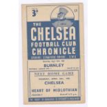 Chelsea v Burnley 1948 24th April League Division 1 score & team change in pen