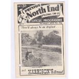 Preston North End v Chelsea 1952 12th April League Division 1hole punched left