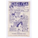 Chelsea v Manchester United 1946 4th September Football League Division 1 scores in pencil