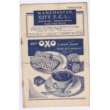 Manchester City v Chelsea 1948 24th January FA Cup 4th Round horizontal & vertical creases rusty