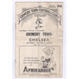 Grimsby Town v Chelsea 1946 21st September Football League Division 1 horizontal & vertical