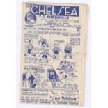 Chelsea v Wolverhampton Wanderers 1946 21st December League Division 1 horizontal fold half-time