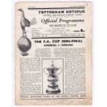 Arsenal v Chelsea 1952 29th March FA Cup Semi-Final horizontal fold played at White Hart Lane