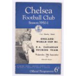 England World Cup XI v FA Canadian Touring Team 1950 20th September FA Charity Shield vertical