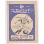 Chelsea v Birmingham City 1949 1st January League Division 1 score & team change in pen