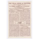 Villa News & Record Chelsea v Aston Villa 1948 21st February League Division 1 score in pen