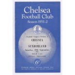 Chelsea v Sunderland 1951 29th September Football League Division1 rusty staples