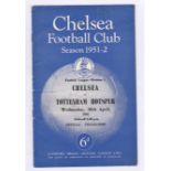 Chelsea v Tottenham Hotspur 1952 30th April League Division 1 rusty staples