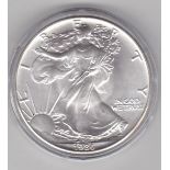 USA 1986 Eagle Dollar -Silver, BUNC with certificate