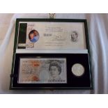 Great Britain 1997-£5 Silver proof Royal Golden Wedding in Royal Mint/Bank of England set with £10