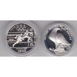 USA 1984 – Los Angeles Olympic Games – silver proof dollar and 1995 Atlanta Olympic Games – silver