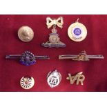 Sweetheart Badges (8) Including: Royal Artillery, Territorial Auxiliary, Middlesex Regiment, RAF