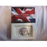 Great Britain 2011-UK Britannia £2 Silver proof Bullion Coin, Royal Mint Case + Certificate