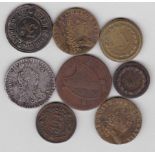 Tokens-Mixed batch with 1811 George III 1s6d, F+; 1792 Norwich ½d, Granthams Prescit Grocer