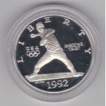 USA 1992 – Olympic Dollar – Baseball, BUNC with certificate