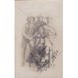 Military 1920 m/s dated RP group of four soldiers dressed for Palestine