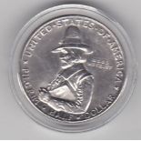 USA 1920 Half Dollar-.900 silver half dollar, Pilgrim Tercentenary CF, with certificate