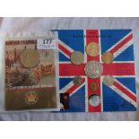 Great Britain 2002-Golden Jubilee Commemorative Medal (Royal Mint) and 1992 UK ECU set (7) (Tower