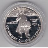 USA 1992- Christopher Columbus-silver dollar, BUNC with certificate