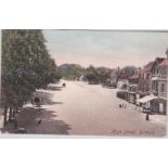 Postcards-Baldock (Herts) 1906 used postcard, High Street – Baldock squared circle