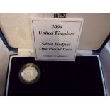 Great Britain 2004-£1 Silver Piedfort in Royal Mint Case (for 4) Forth Railway Bridge